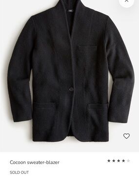 J. Crew Black Cocoon Sweater-Blazer
